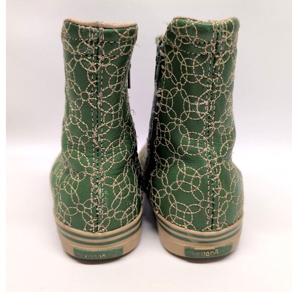 Morgan & Milo Green Leather Boots Girls Size 6 - Picture 2 of 5